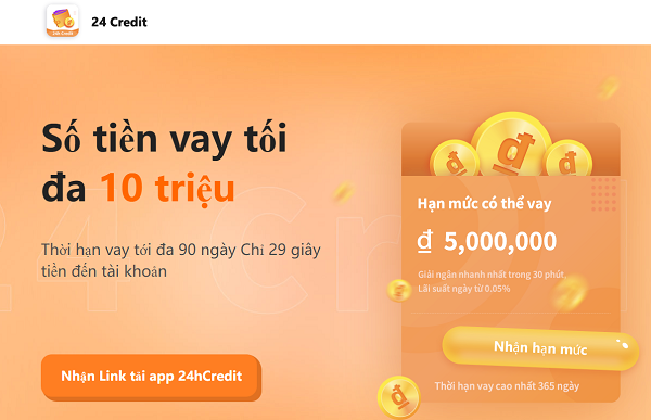 24hCredit-App Cho Vay Trực Tuyến Lớn Nhất Việt Nam